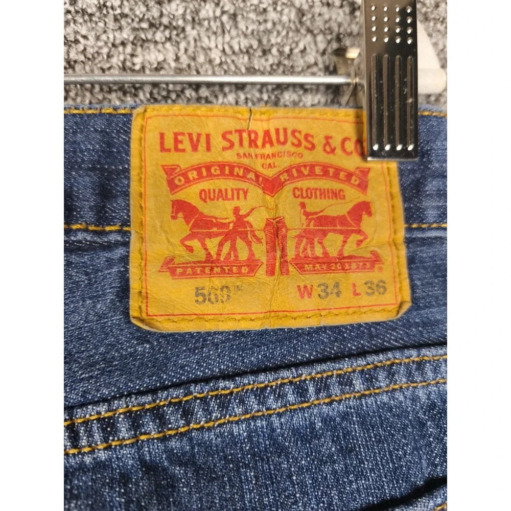 Levi's 569 Jeans Men 34x36 Blue Loose Straight Leg Denim